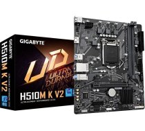 GIGABYTE H510M K V2 Motherboard - Supports Intel Core 11th CPUs, up to 3200MHz DDR4 (OC), 1xPCIe 3.0 M.2, GbE LAN, USB 3.2 Gen 1 | 1916330  | 4719331855253 | H510M K V2