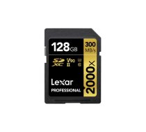 LEXAR PRO 2000X SDHC/SDXC UHS-II U3(V90) R300/W260 (W/O CARDREADER) 128GB LSD2000128G-BNNNG