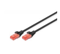 CAT 6 U-UTP | Patch cord | PVC AWG 26/7 | Black | 2 m | Modular RJ45 (8/8) plug