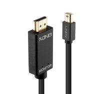 Lindy 36929 video kabeļu aksesuārs 5 m Mini DisplayPort HDMI Type A (Standard) Melns