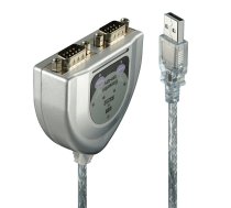 Lindy 42889 seriālais kabelis Sudrabs 0,6 m USB Type-A DB-9