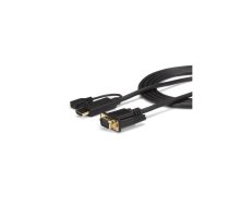 StarTech.com HD2VGAMM10 video kabeļu aksesuārs 3 m VGA (D-Sub) HDMI + Micro USB Melns