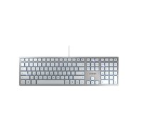 CHERRY KC 6000 Slim tastatūra USB Amerikāņu angļu valoda Sudrabs, Balts