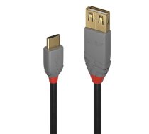 Lindy 36897 USB kabelis 0,15 m USB 2.0 USB A USB C Melns, Pelēks