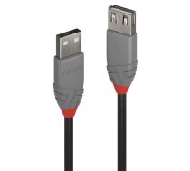 Lindy 36701 USB kabelis 0,5 m USB 2.0 USB A Melns, Pelēks