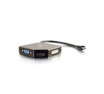 C2G 80929 video kabeļu aksesuārs Mini DisplayPort VGA + HDMI + DVI Melns