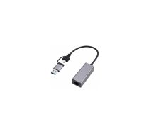 Adapteris Gembird USB 3.1 + Type-C Gigabit Network Adapter Space Grey