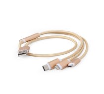 USB 3-in-1 charging cable/1m/gold