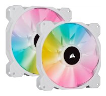 Corsair | 140mm White PWM Fan, Dual Fan Kit with Lighting Node CORE | iCUE SP140 RGB ELITE Performance | Case Fan