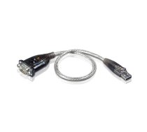 ATEN UC232A-AT seriālais kabelis Nerūsējošs tērauds, Caurspīdīgs, Melns 0,35 m USB Type-A DB-9