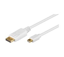 Goobay | Mini DisplayPort adapter cable 1.2 | White | Mini DisplayPort plug | DisplayPort plug | 1 m | Gold-Plated connectors