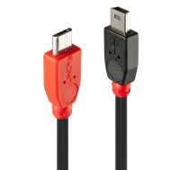 Lindy 31717 USB kabelis 0,5 m USB 2.0 Mini-USB B Micro-USB B Melns, Sarkans