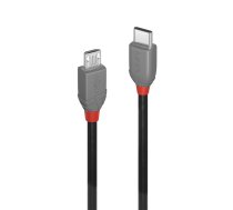 Lindy 36891 USB kabelis 1 m USB 2.0 USB C Micro-USB B Melns, Pelēks