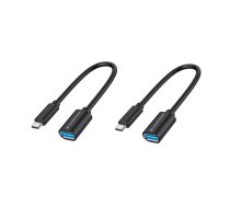 Conceptronic ABBY11B USB kabelis USB 3.2 Gen 1 (3.1 Gen 1) 0,2 m USB C USB A Melns