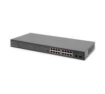 Digitus | 16 Port Gigabit PoE Switch | DN-95347-1 | Unmanaged | Rackmountable | SFP ports quantity 2