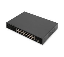 Digitus | 16 Port Fast Ethernet PoE Switch | DN-95355 | Unmanaged | Rackmountable | 10/100 Mbps (RJ-45) ports quantity 16 | SFP