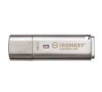 Kingston Technology IronKey Locker+ 50 USB zibatmiņa 32 GB USB Type-A 3.2 Gen 1 (3.1 Gen 1) Sudrabs