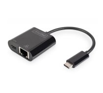Digitus | USB-Type-C Gigabit Ethernet Adapter + PD with power delivery function | DN-3027 | Black | USB-C port to a Gigabit netw