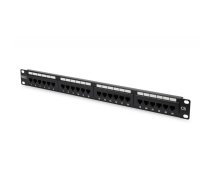 Digitus | Patch Panel | DN-91624U | Black | Category: CAT 6  Ports: 24 x RJ45  Retention strength: 7.7 kg  Insertion force: 30N