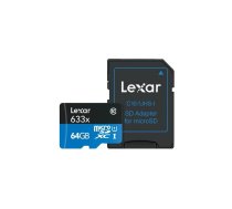Lexar 64GB High-Performance 633x microSDHC UHS-I, up to 100MB/s read 20MB/s write | Lexar | Memory card | LMS0633064G-BNNNG | 64