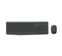 Logitech MK235 tastatūra Pele iekļauta USB AZERTY Franču Pelēks