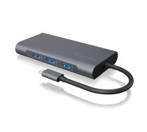 ICY BOX IB-DK4040-CPD Vadu USB 3.2 Gen 1 (3.1 Gen 1) Type-C Antracīts, Melns