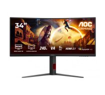 AOC G4 CU34G4Z monitori 86,4 cm (34") 3440 x 1440 pikseļi Wide Quad HD LED Melns, Sarkans