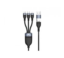 Conceptronic ETTA06B15 USB kabelis USB 2.0 1,5 m USB C USB C/Micro-USB B/Lightning Melns
