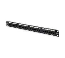 Digitus | Patch Panel | DN-91524U | Black | Category: CAT 5e  Ports: 24 x RJ45  Retention strength: 7.7 kg  Insertion force: 30N