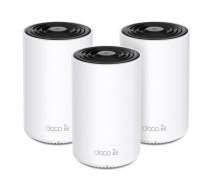 TP-Link Deco XE75 Pro (3-pack) Trīs diapazoni (2,4 GHz / 5 GHz / 6 GHz) Wi-Fi 6E (802.11ax) Balts Iekšējs