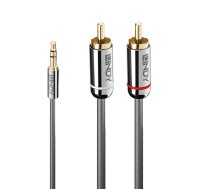 Lindy 35333 audio kabelis 1 m 3.5mm 2 x RCA Antracīts