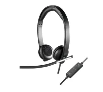 Logitech H650e Austiņas Vadu Birojs / zvanu centrs USB Type-A Melns, Sudrabs [#138558]