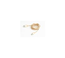 Gembird Cotton braided USB Male to Type-C Male 1.8m Gold