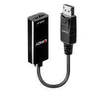 Lindy 41718 video kabeļu aksesuārs 0,15 m DisplayPort HDMI Melns