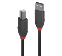 Lindy 36671 USB kabelis 0,5 m USB 2.0 USB A USB B Melns, Pelēks