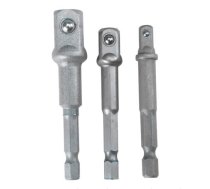 3-piece Adaptor Set for Electric Drills, 1/4" - 3/8" - 1/2" (SK1197)