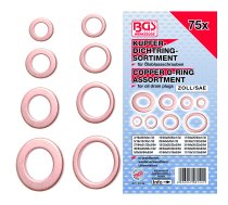 Seal Ring Assortment | copper | Inch sizes | for Oil Drain Plugs | 75 pcs. (8144)