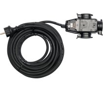 3 WAYS EXTENSION CORD IN RUBBER PROTECTION /BLACK/ 3-SOCKETS WITH EARTHING 10M (YT-8116)