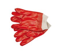 WORKING GLOVES, PVC SINGLE DIPPED SMOOTH, RED 10.5" (74150)