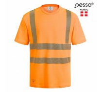 Augstas redzamības T-krekls HVM COTTON CL2, oranžs M, Pesso