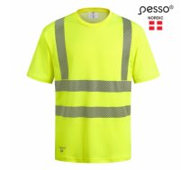 Augstas redzamības T-krekls HVM COTTON CL2, dzeltens S, Pesso