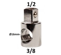 Dr. 3-way adapter 3/8" - 1/2"