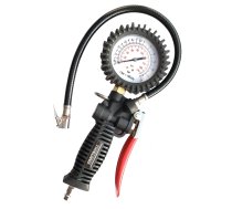 Tire inflating gun with manometer