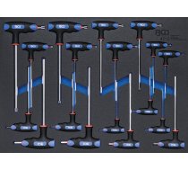 Tool Tray 3/3: T-Handle L-Type Wrench | internal Hexagon/T-Star (for Torx) | 18 pcs. (4010)