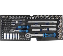 Foam tool tray for Item no. 3312: Socket set | 12,5 mm (1/2") + 6,3 mm (1/4") | 77 pcs. (3341)