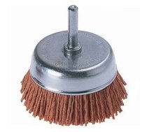 Crimped nylon cup brush with shaft, 63mm