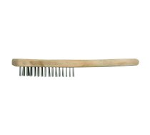 Steel wire brush with wooden handle