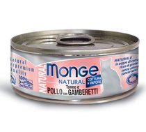 MONGE Natural Cat Tuncis ar vistu un garnelēm 80 g