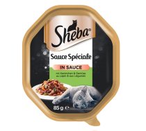 SHEBA Sauce Speciale 85g ar trušiem, pīli un dārzeņiem - mitrā barība kaķiem mērcē