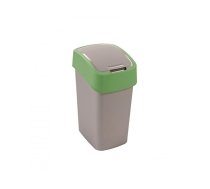 CURVER atkritumu tvertne „FLIP BIN“ 9 L sudraba / zaļa krāsā